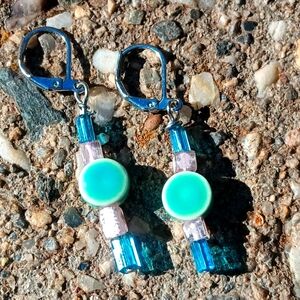 Handcrafted Beaded Dangke Earrings With Sterling Silver Hooks